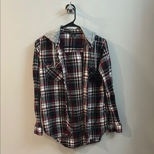 Empyre Hooded Plaid Shirt